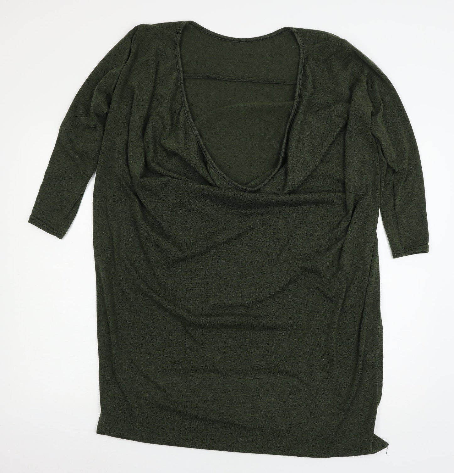 Missi Womens Green  Knit Basic T-Shirt Size 14  - low back