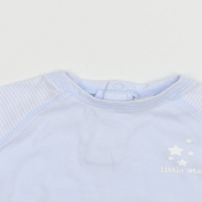Close-up detail of Next Baby Blue Jersey Basic T-Shirt, size 3-6, Months