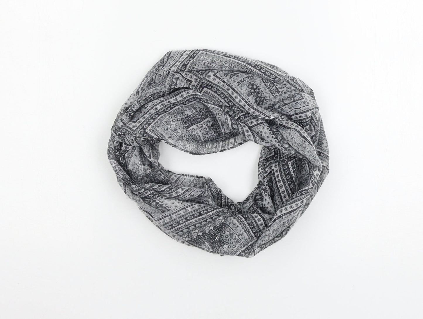 Preworn Womens Grey Geometric Jersey  Scarf