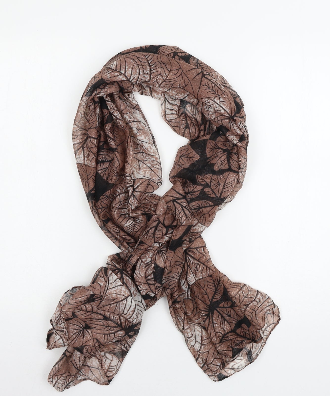 Preworn Womens Brown Geometric   Scarf