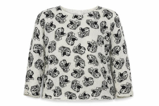 Divided by H&M Womens Ivory Geometric Knit Pullover Jumper Size L  - Cheetah print
