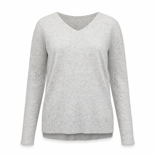 Front view of Atmosphere women’s grey knit jumper, size UK 8
