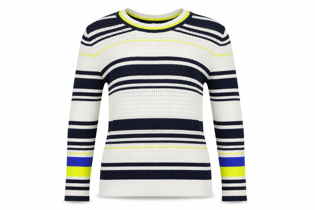 Stradivarius Womens White Striped Knit Pullover Jumper Size S