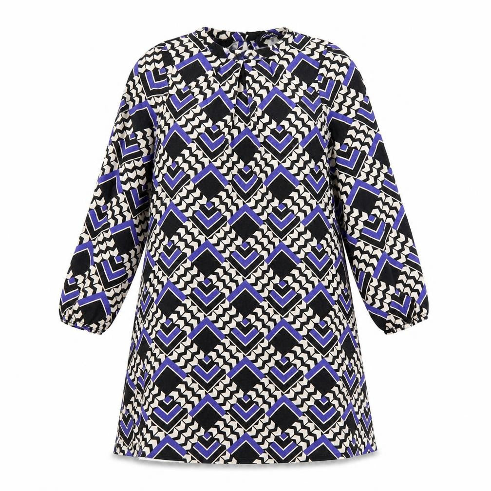 Dorothy Perkins Womens Blue Chevron  A-Line  Size 10