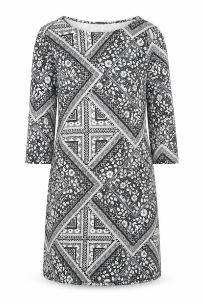 Front view of Atmosphere women’s black floral bodycon, size UK 10