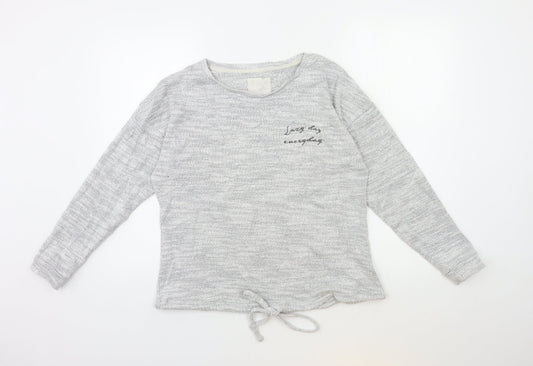 F&F Womens Grey  Knit Top Pyjama Top Size 8