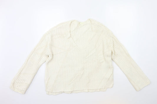 H&M Womens Beige  Knit Pullover Jumper Size S