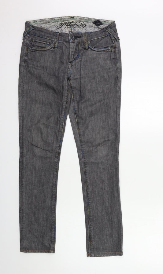 Preworn Womens Grey  Denim Skinny Jeans Size 27 in L29 in