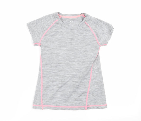 H&M Girls Grey   Basic T-Shirt Size 7-8 Years