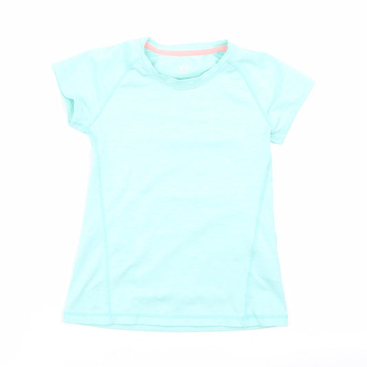 H&M Girls Green   Basic T-Shirt Size 7-8 Years