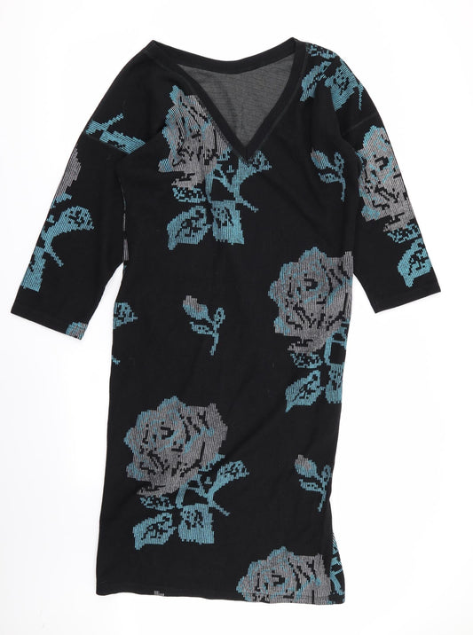 Preworn Womens Black Geometric  Fit & Flare  Size 10