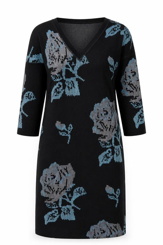 Womens Black Geometric  Fit & Flare  Size 10