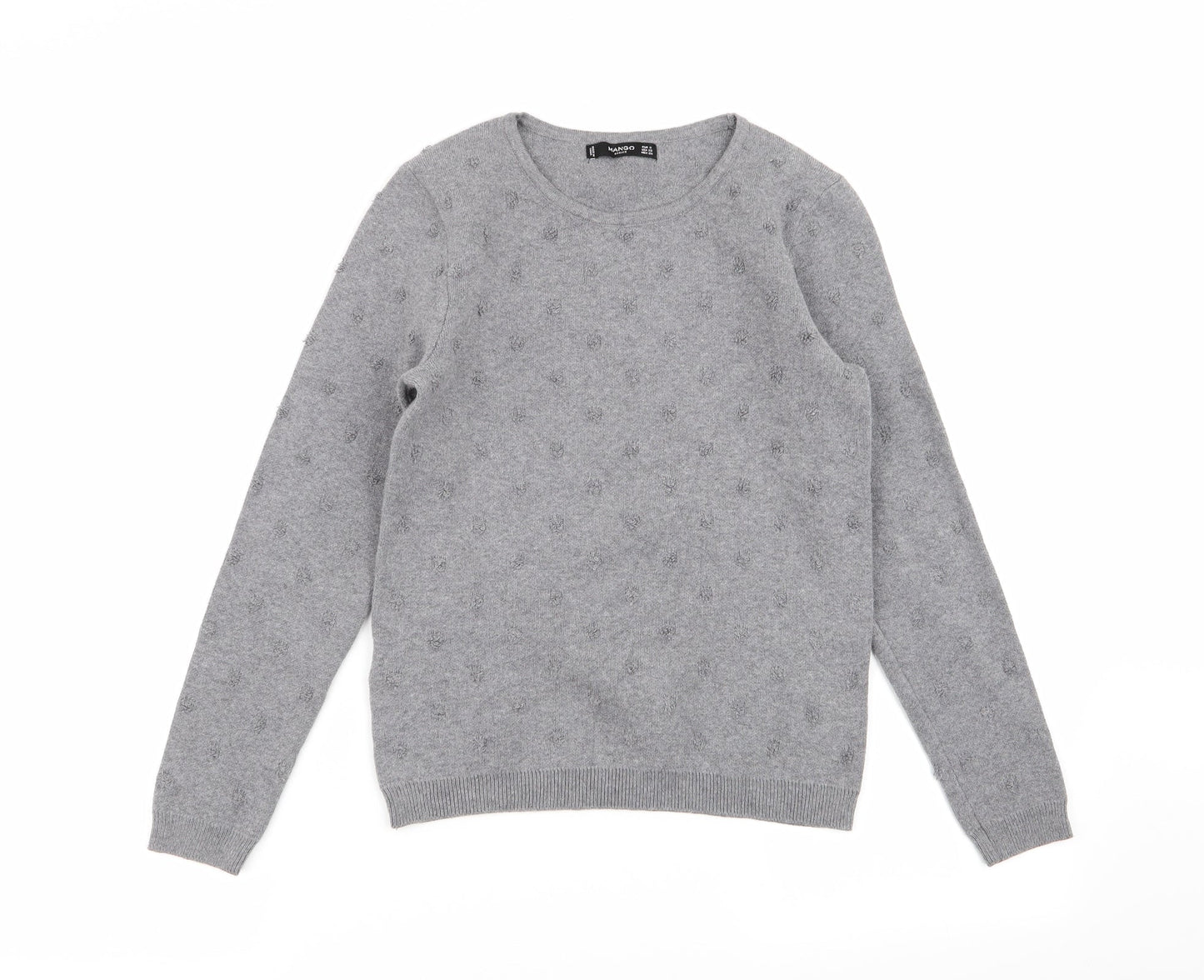 Mango Womens Grey Polka Dot  Pullover Jumper Size S