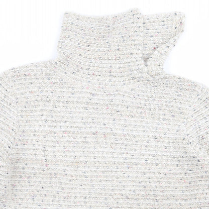 Close-up detail of alexara women’s beige jumper, size L