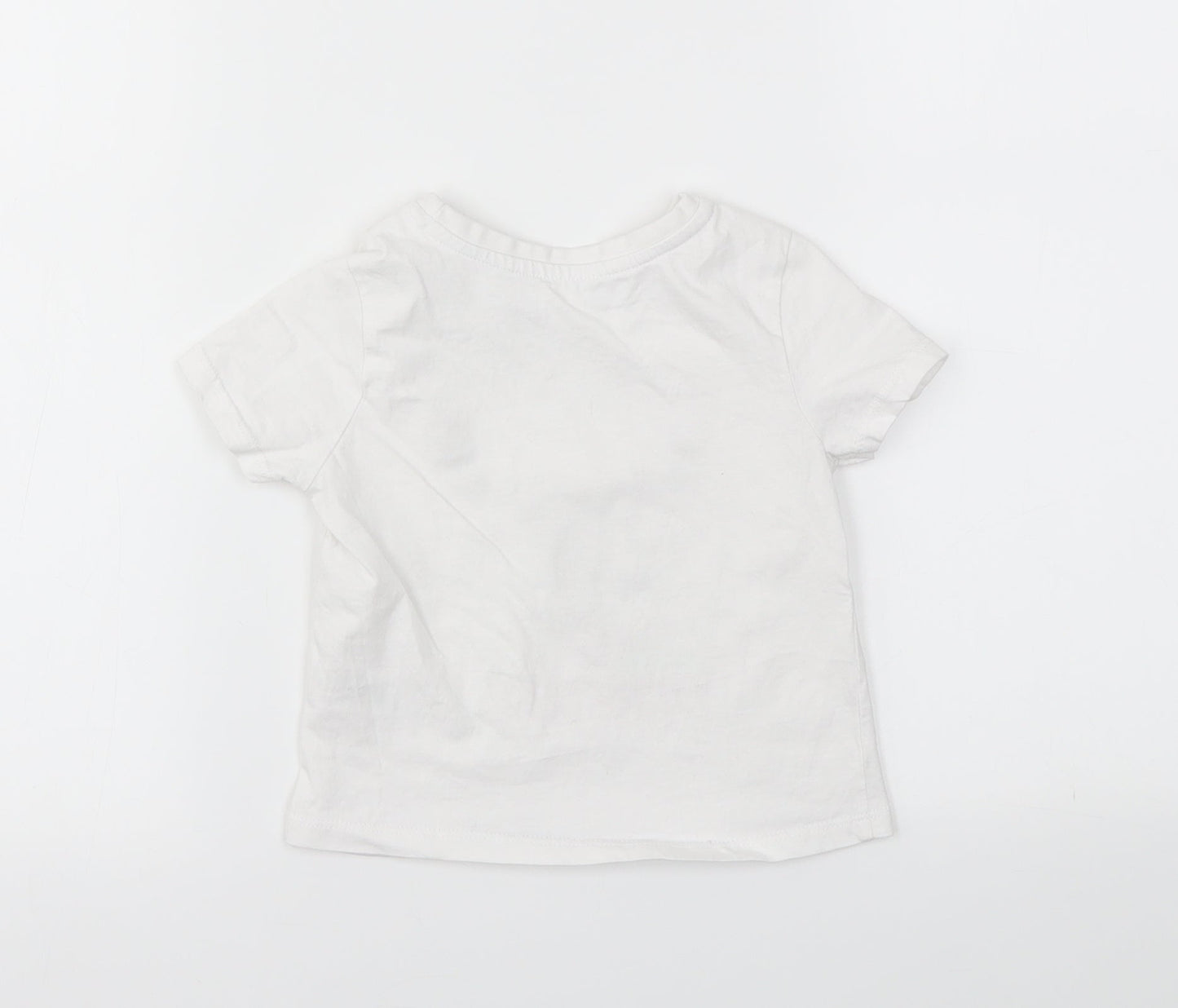 Matalan Girls White Animal Print  Basic T-Shirt Size 12-18 Months