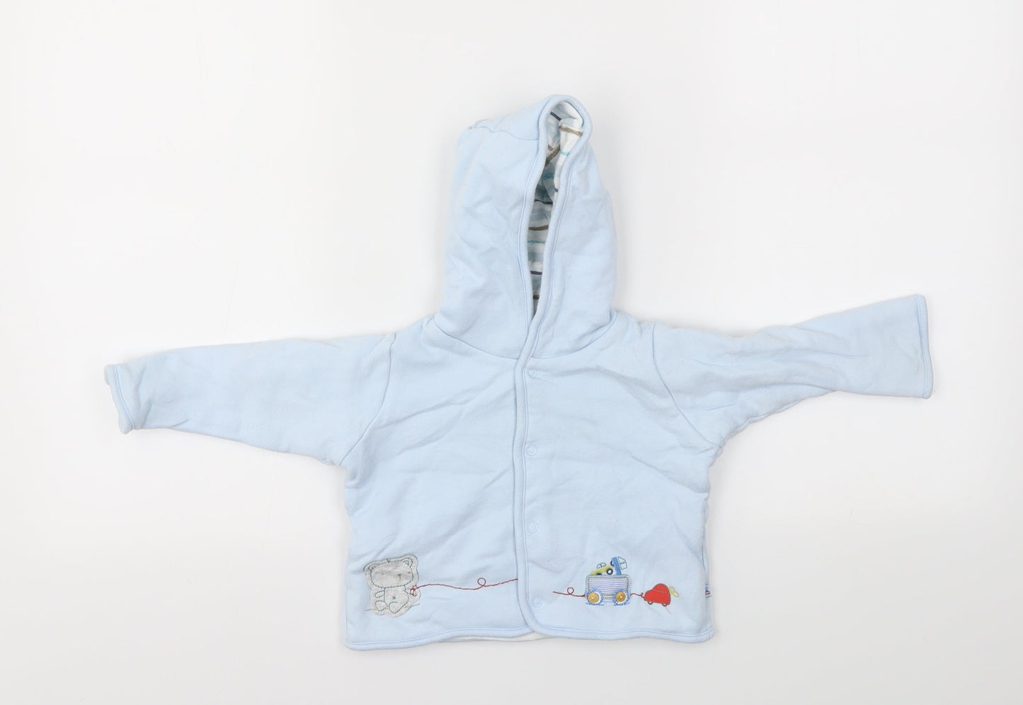 M&S Boys Blue   Cardigan Jumper Size 3-6 Months