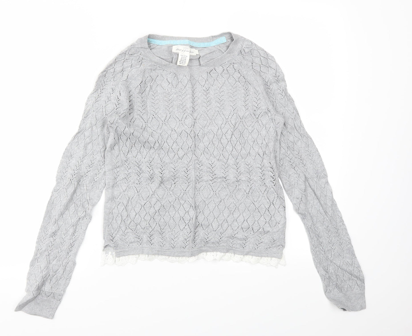 H&M Girls Grey   Pullover Jumper Size 14 Years
