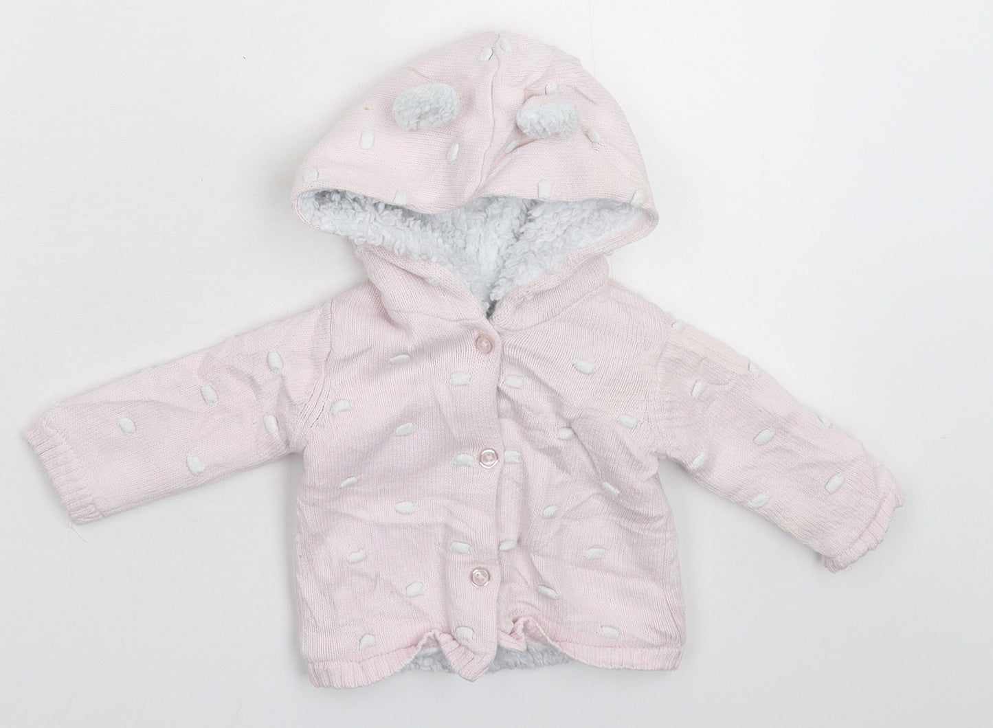 Matalan Girls Pink  Knit Jacket Coatigan Size 0-3 Months