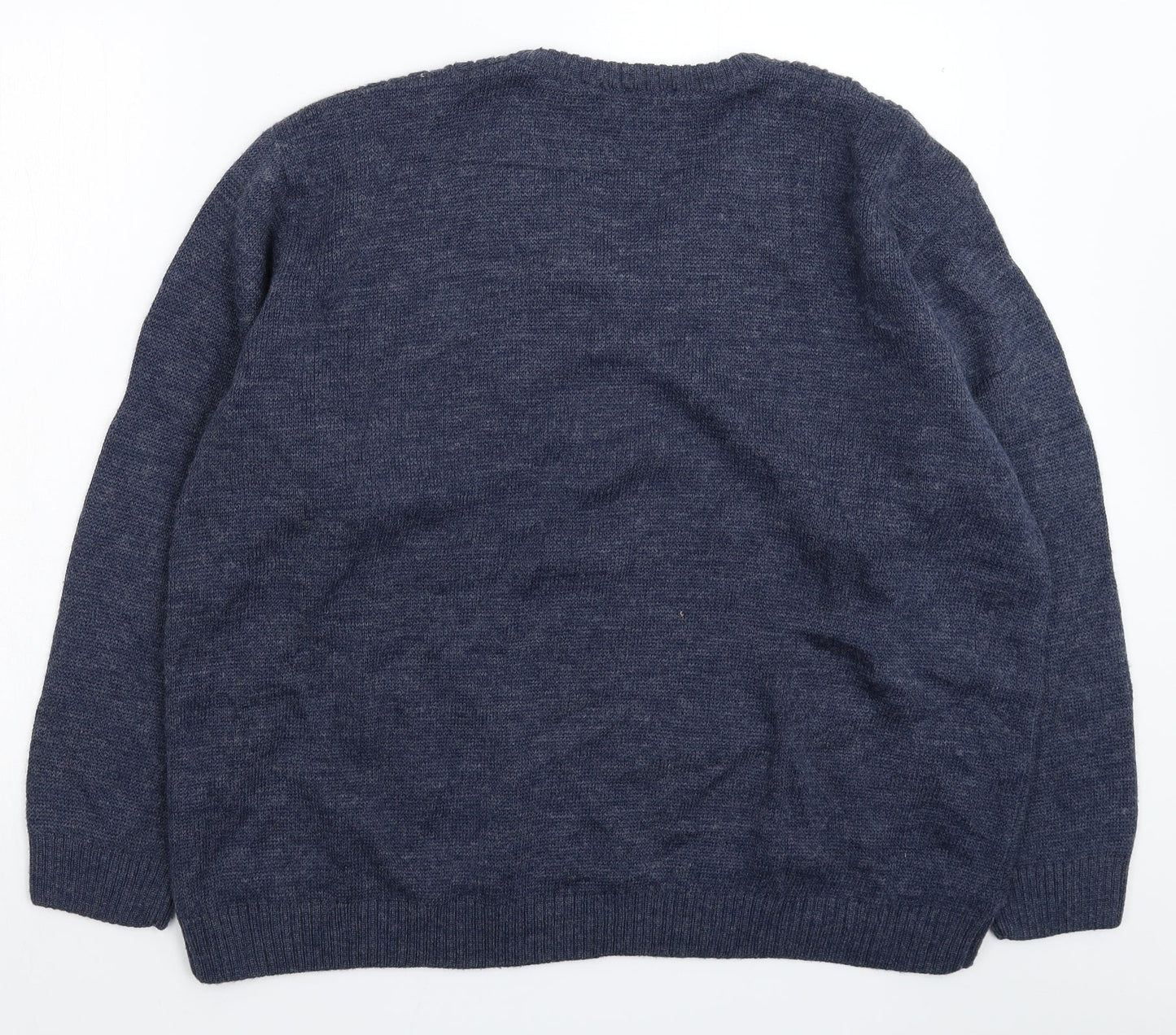 Daxon Mens Blue  Knit Pullover Jumper Size XL
