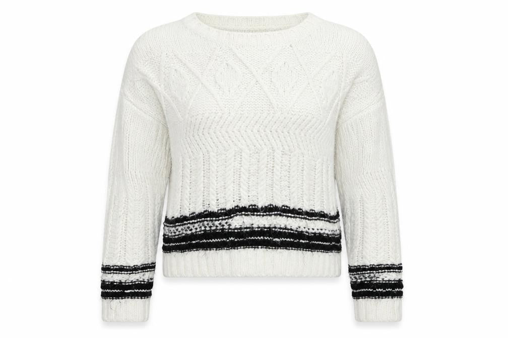 New Look Womens White  Knit Pullover Jumper Size L