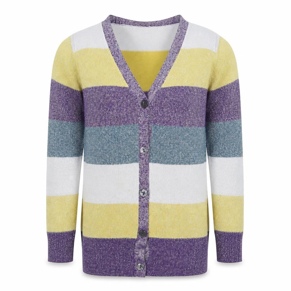John Lewis Girls Multicoloured Striped Knit Pullover Jumper Size 8 Years