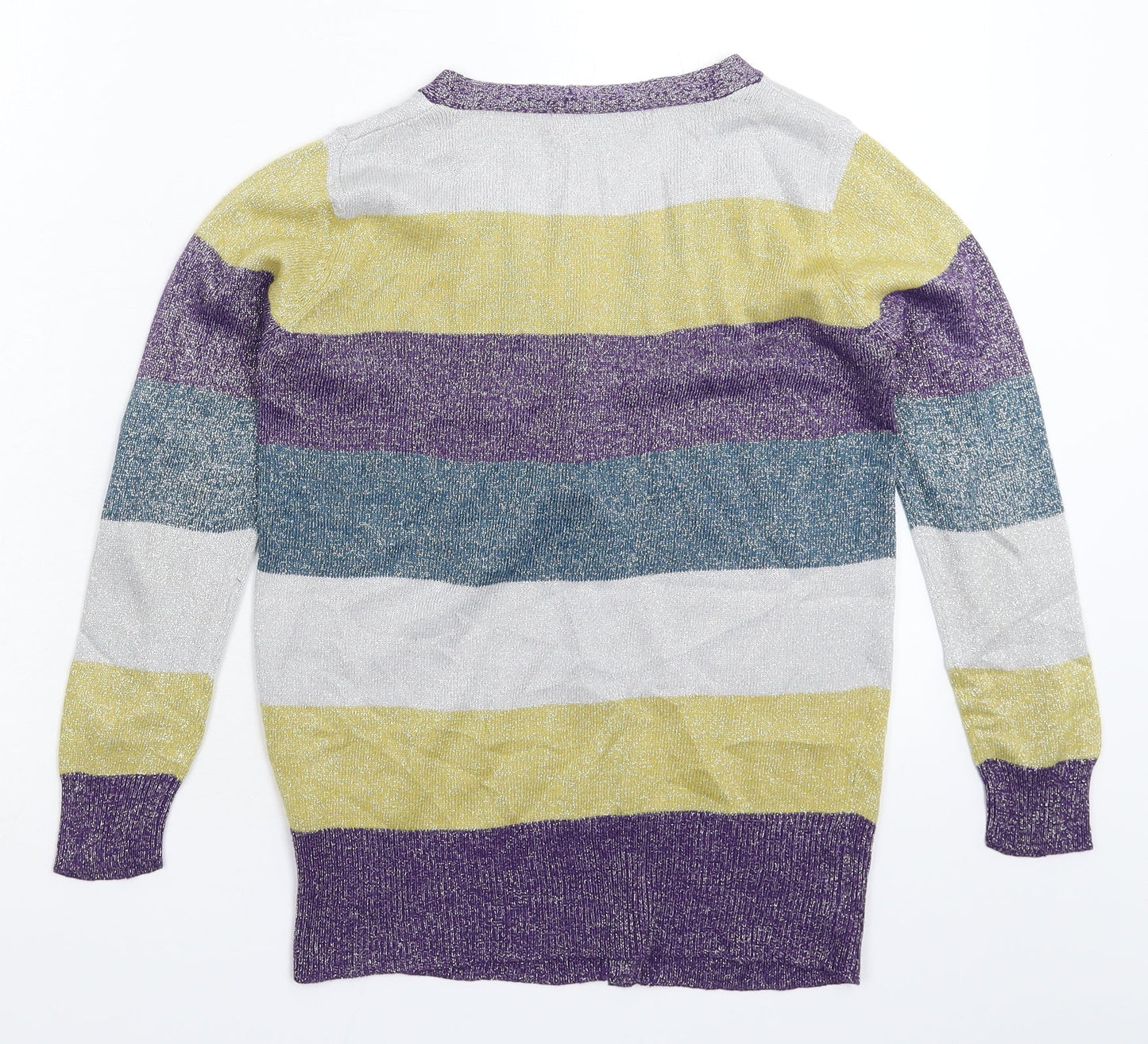 John Lewis Girls Multicoloured Striped Knit Pullover Jumper Size 8 Years