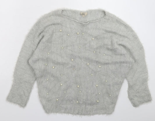 Amanti Womens Grey  Knit Pullover Jumper Size L