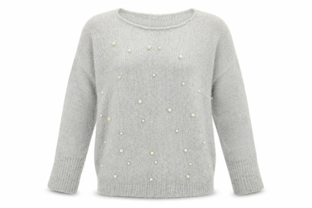 Amanti Womens Grey  Knit Pullover Jumper Size L