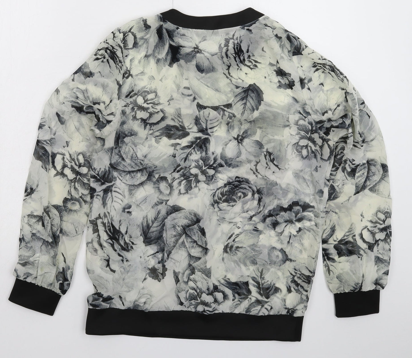 Atmosphere Womens Grey Floral  Basic Blouse Size 8