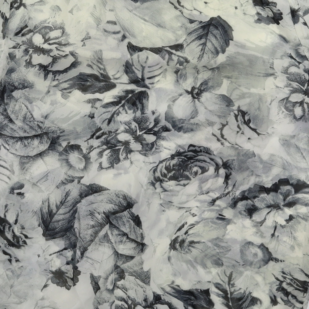 Atmosphere Womens Grey Floral  Basic Blouse Size 8