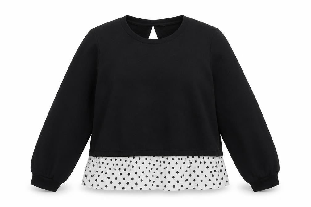 VERO MODA Womens Black Spotted  Pullover Sweatshirt Size S