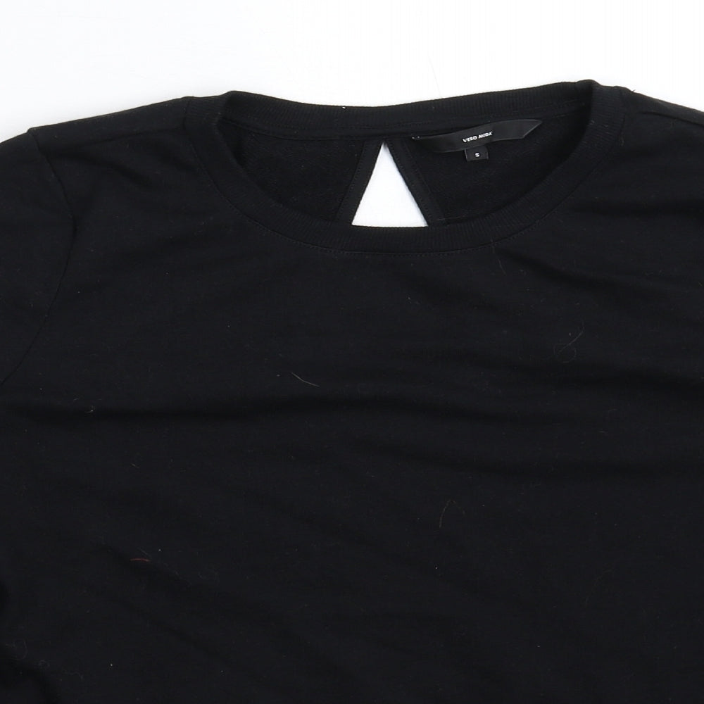 VERO MODA Womens Black Spotted  Pullover Sweatshirt Size S