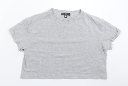 Additional front view of Missguided women’s grey basic t-shirt, size UK 12