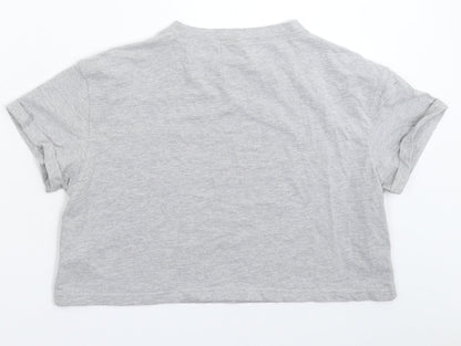 Back view of Missguided women’s grey basic t-shirt, size UK 12