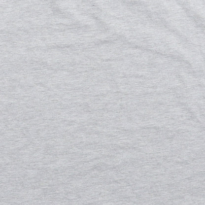Brand and care label for Missguided women’s grey basic t-shirt, size UK 12