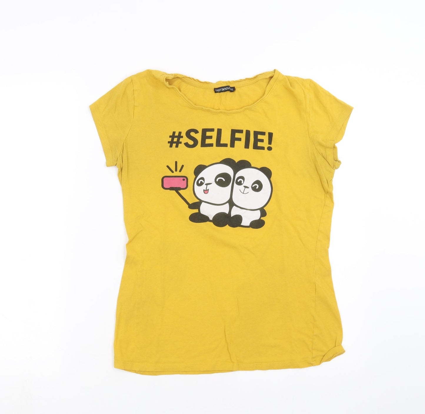 Terranova Womens Yellow   Basic T-Shirt Size XL  - Selfie