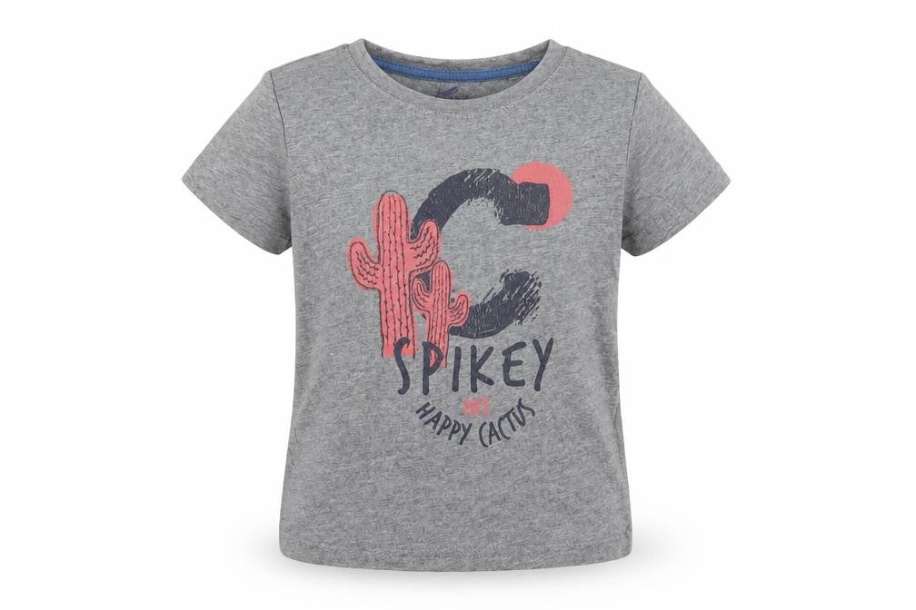 Lupilu Girls Grey   Basic T-Shirt Size 5-6 Years  - cactus