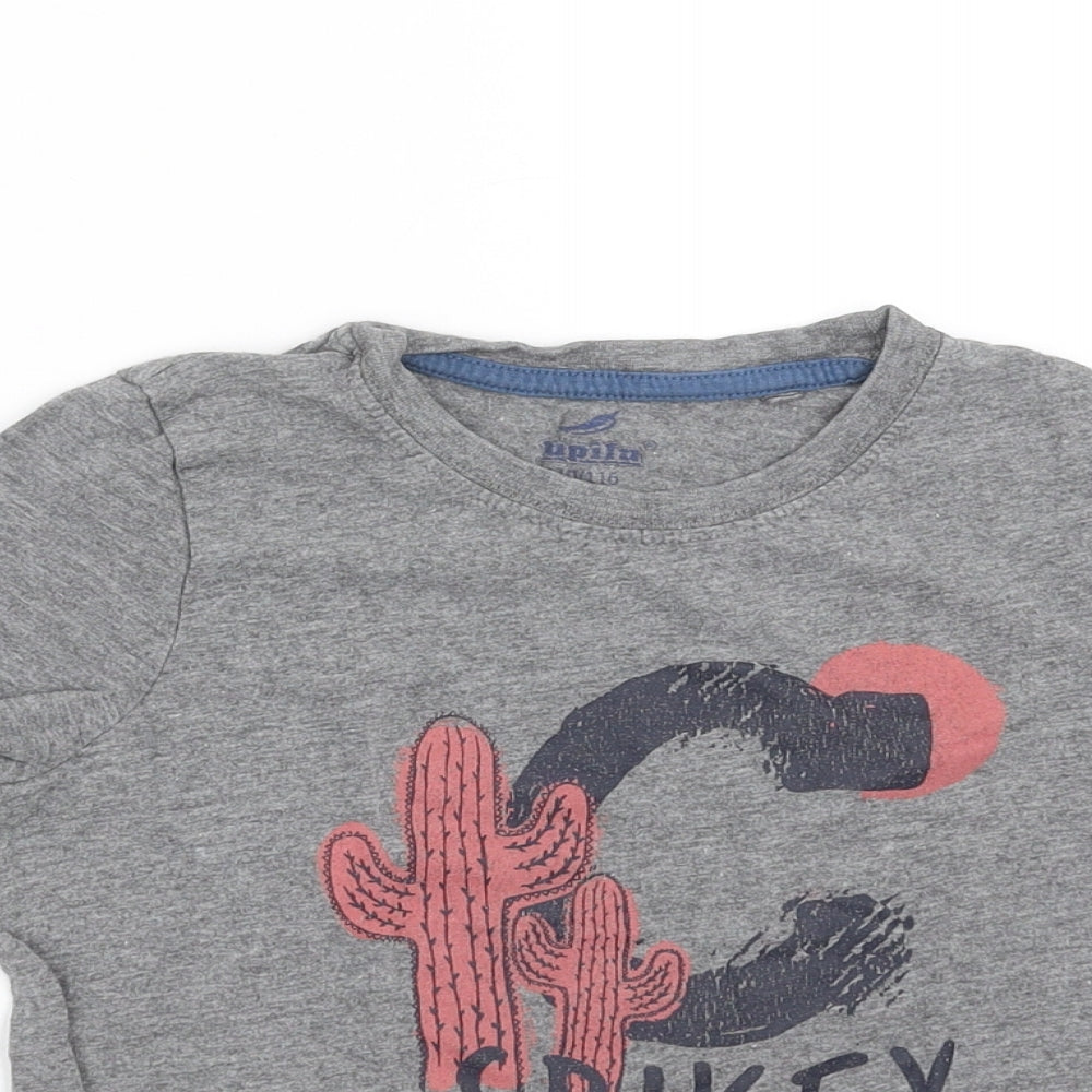 Lupilu Girls Grey   Basic T-Shirt Size 5-6 Years  - cactus