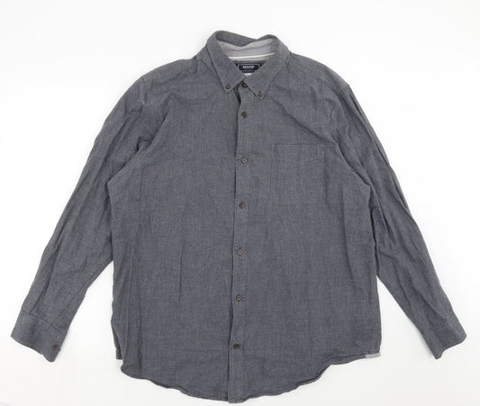 Maine New England Mens Blue Houndstooth   Button-Up Size XL  - Tailored fit