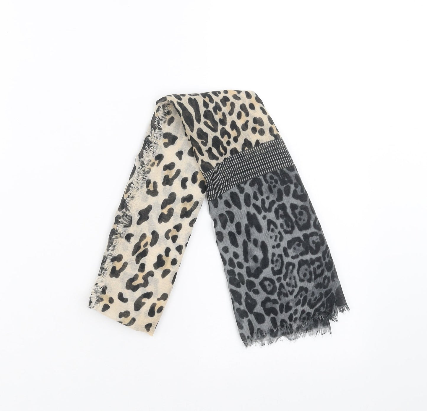 Preworn Womens Beige Animal Print   Scarf