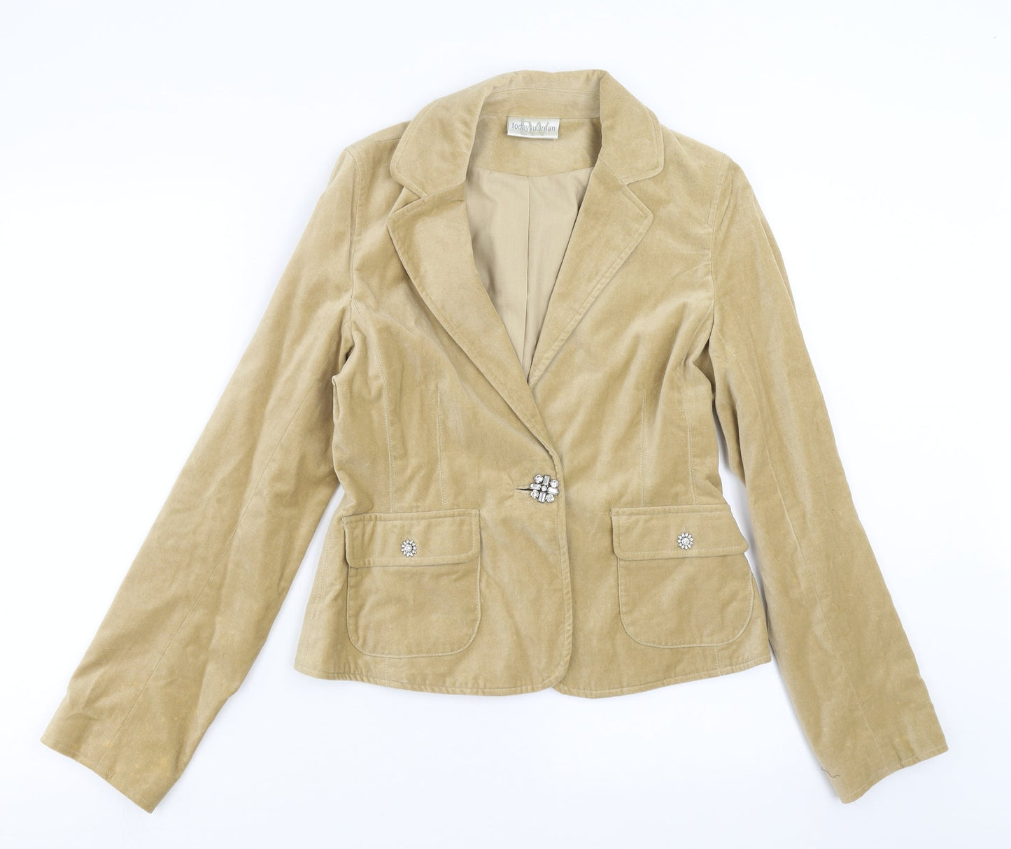 Todays Woman Womens Beige   Jacket Blazer Size 10