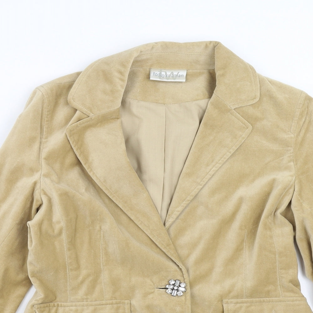 Todays Woman Womens Beige   Jacket Blazer Size 10