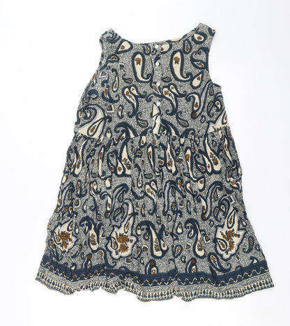 Preloved River Island Womens Blue Paisley  Basic Blouse Size 6 - Front