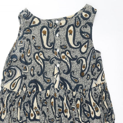 Preloved River Island Womens Blue Paisley  Basic Blouse Size 6 - Detail