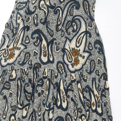 Preloved River Island Womens Blue Paisley  Basic Blouse Size 6 - Label