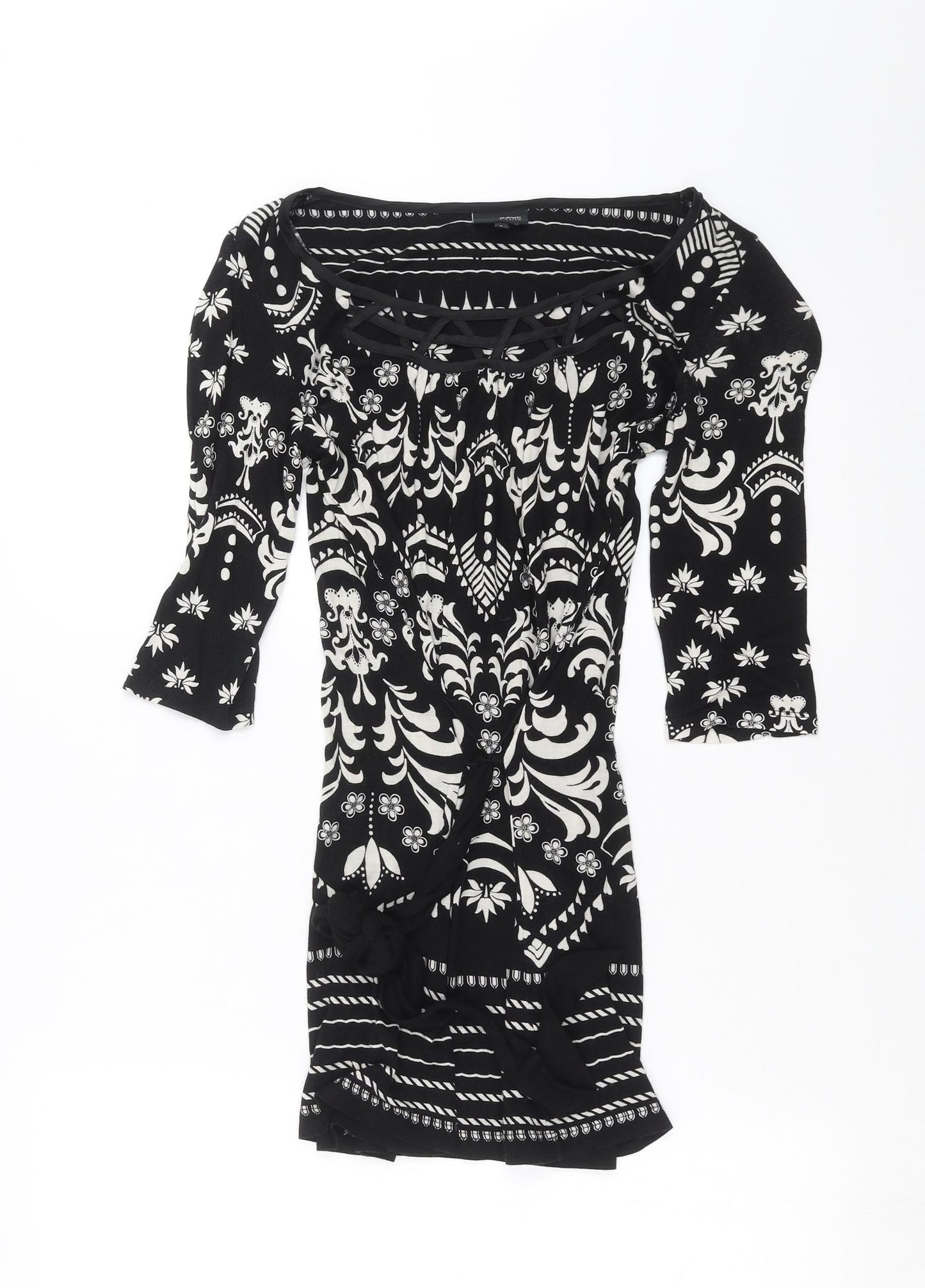NEXT Womens Black Floral  Basic Blouse Size 8