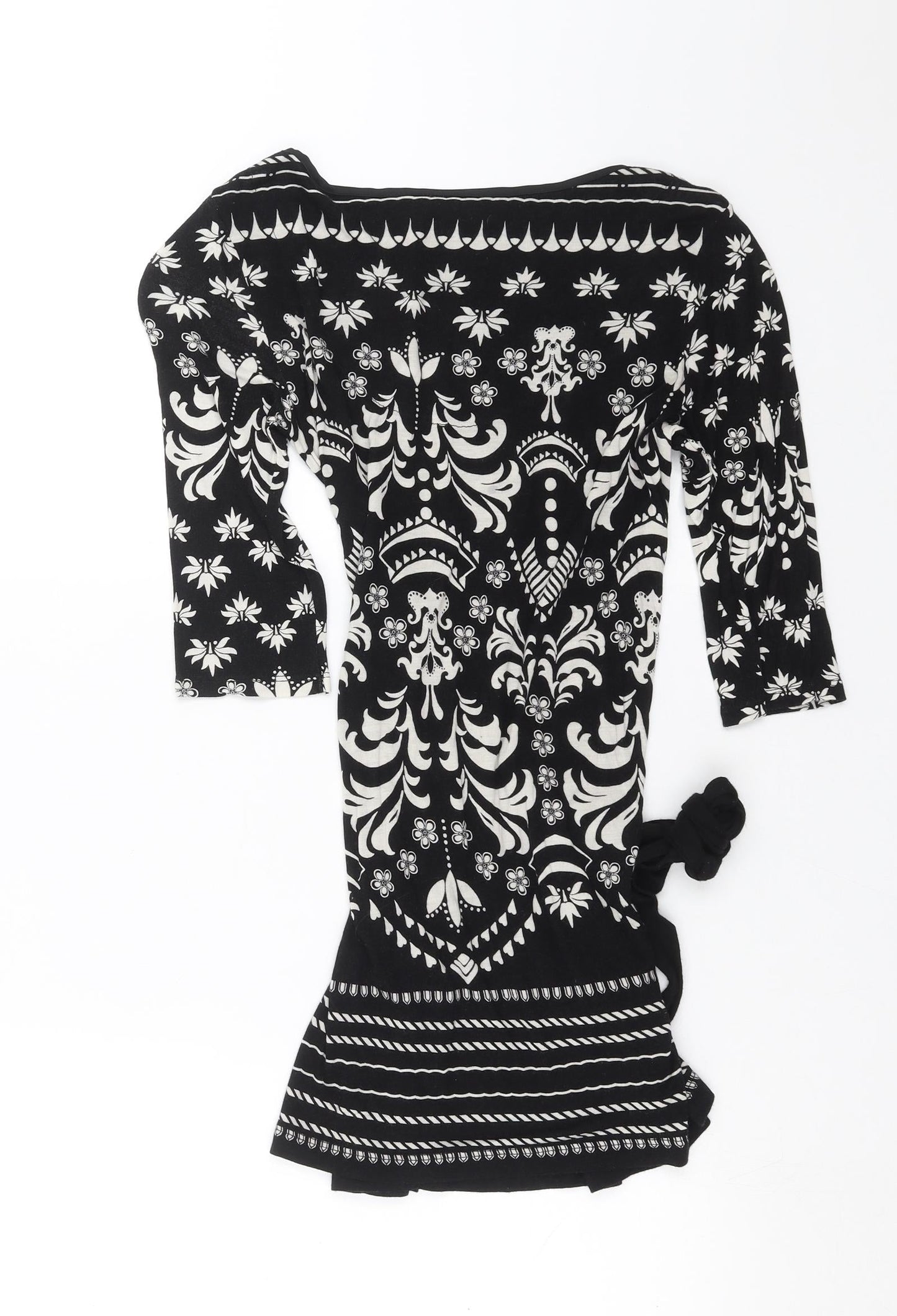 NEXT Womens Black Floral  Basic Blouse Size 8