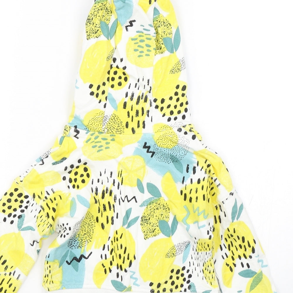 TU Girls Yellow Floral  Full Zip Hoodie Size 3 Years  - Lemons