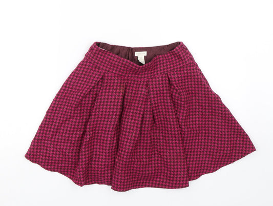 Monsoon Girls Pink Houndstooth  Skater Skirt Size 9-10 Years