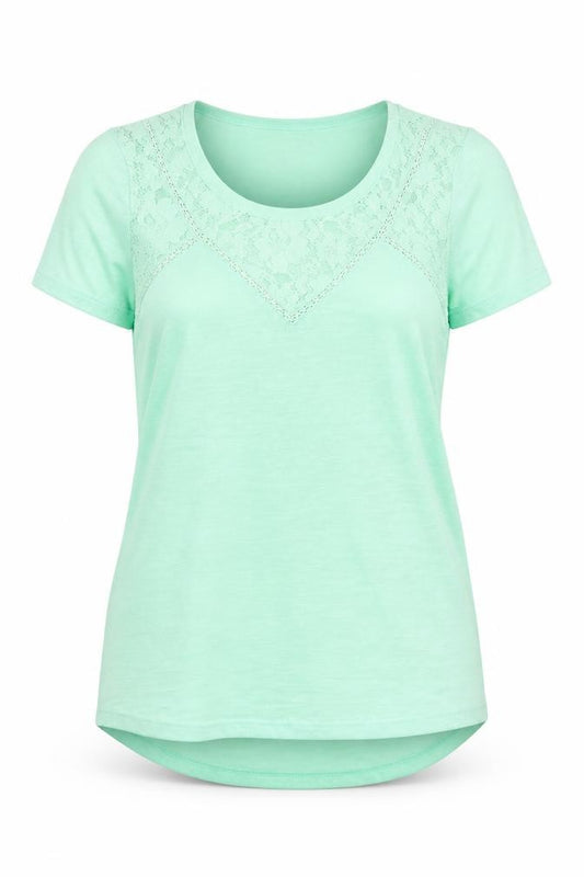F&F Womens Green Floral  Basic T-Shirt Size 12
